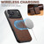 iPhone 18 Pro Suteni H18 Cross Grain MagSafe Wallet Leather Phone Case - Brown