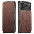 iPhone 18 Pro Suteni J06 Retro Matte Litchi Texture Leather MagSafe Phone Case - Brown
