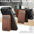iPhone 18 Pro Suteni M5 Magnetic Card Bag MagSafe Cowhide Texture Leather Phone Case - Brown