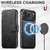 iPhone 18 Pro Suteni Q05 2-in-1 Multi-function Detachable Wallet MagSafe Phone Case - Black