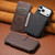 iPhone 18 Pro Suteni Q05 -in-1 Multi-function MagSafe Wallet Big Litchi Leather Phone Case - Brown