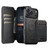 iPhone 18 Pro Suteni Q05S2 3-in-1 Detachable Vertical Flip Wallet MagSafe Leather Phone Case - Black