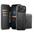 iPhone 18 Pro Suteni Q05S3 3-in-1 Detachable Vertical Flip Wallet MagSafe Leather Phone Case - Black