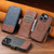 iPhone 18 Pro Suteni Q06 2-in-1 Multi-function Detachable Wallet MagSafe Phone Case - Brown