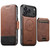 iPhone 18 Pro Suteni Q06S2 3-in-1 Detachable Vertical Flip Wallet MagSafe Splicing Leather Phone Case - Brown