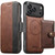 iPhone 18 Pro Suteni Q07S1 3-in-1 Detachable Wallet MagSafe Splicing Leather Phone Case - Brown