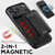 iPhone 18 Pro Suteni TXWH18 Carbon Fiber Texture Detachable Wallet MagSafe Phone Case - Black