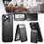 iPhone 18 Pro Suteni TXWH18 Carbon Fiber Texture Detachable Wallet MagSafe Phone Case - Black