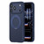 iPhone 18 Pro Textured Non-slip Shockproof Magnetic Phone Case with Holder - Dark Blue