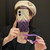 iPhone 18 Pro Thickened 3D Leaf Pattern Two-Color Oil-Sprayed TPU Phone Case with Strap - Purple Grey