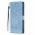 iPhone 18 Pro Tree Cat Embossed Flip Vegan Leather Phone Case - Sky Blue