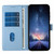iPhone 18 Pro Tree Cat Embossed Flip Vegan Leather Phone Case - Sky Blue