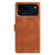 iPhone 18 Pro Triangles Embossed Leather Phone Case - Brown