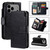 iPhone 18 Pro Tri-Fold 9-Card Wallets Leather Phone Case - Black