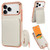 iPhone 18 Pro VIETAO Litchi Texture Wallet PU Phone Case with Lanyard - White