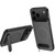 iPhone 18 Pro WANLONFENG Kickstand Carbon Fiber Texture Magnetic Phone Case - Grey