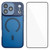 iPhone 18 Pro WANLONFENG Skin-feel Magnetic PC Hybrid TPU Phone Case with Screen Protector - Blue