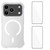 iPhone 18 Pro WANLONFENG Transparent Magnetic Four-Corner Shockproof TPU Phone Case with 2pcs Screen Films - Transparent