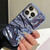 iPhone 18 Pro Water Ripple Electroplating Paint TPU Phone Case - Dark Blue