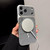 iPhone 18 Pro Water Ripple PC Magnetic Vegan Leather Phone Case - Cyan