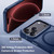 iPhone 18 Pro XDcase Metal Lens Frame Skin Feel Magnetic Phone Case - Dark Blue