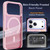 iPhone 18 Pro XDcase Metal Lens Frame Skin Feel Magnetic Phone Case - Pink