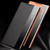 QIALINO - Galaxy Note20 Ultra Genuine Leather Side Window View Smart Phone Case - Black