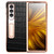 QIALINO - Galaxy Z Fold3 5G 2 in 1 Crocodile Pattern Genuine Leather + PC Phone Case - Black