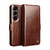 QIALINO - Galaxy S26+ 5G Classic 103 Buckle Genuine Leather Phone Case - Brown