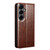 QIALINO - Galaxy S26+ 5G Genuine Leather Phone Case - Brown