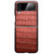 QIALINO - Galaxy Z Flip4 Crocodile Pattern Genuine Leather Phone Case - Brown