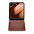 QIALINO - Galaxy Z Flip7 5G Classic 103 Buckle Genuine Leather Phone Case - Brown