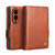 QIALINO - Galaxy Z Fold8 5G Vintage Calfskin Genuine Leather Phone Case - Light Brown