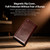 QIALINO - Galaxy Z Fold8 Ultra 5G Classic 103 Buckle Genuine Leather Phone Case - Brown