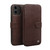 QIALINO - iPhone 12 mini Business Magnetic Horizontal Flip Leather Case with Card Slots & Wallet - Dark Brown