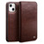 QIALINO - iPhone 13 mini Horizontal Flip Leather Case with Holder & Card Slots & Wallet - Brown