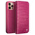 QIALINO - iPhone 13 Pro Max Small Crocodile Texture Horizontal Flip Leather Case with Holder & Card Slots & Wallet - Rose Red