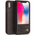 QIALINO - iPhone X / XS Lizard Texture Horizontal Flip Leather Case with Smart View Window & Sleep / Wake-up Function - Brown