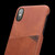 QIALINO - iPhone X / XS Shockproof Cowhide Leather Protective Case with Card Slot - Dark Brown