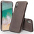 QIALINO - iPhone X / XS Natural Texture Cowhide Leather Protective Case - Dark Brown