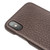 QIALINO - iPhone X / XS Natural Texture Cowhide Leather Protective Case - Dark Brown