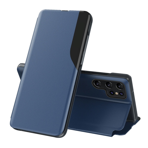 Samsung Cases - Galaxy S24 Ultra Cases Flip Holder Leather Blue