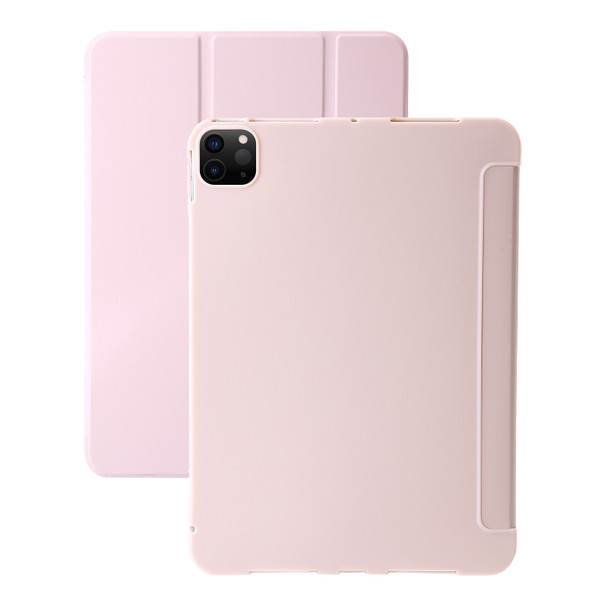 iPad Pro 11 2024 Three-fold Holder Flip Tablet Leather Case