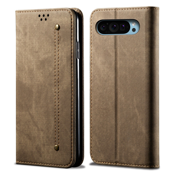 ピクセル Google Pixel 9 / 9 Pro Denim Texture Casual Style Horizontal Flip