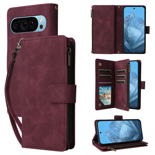 Google Pixel 9 Multifunctional Multi-Card Wallet Phone Leather