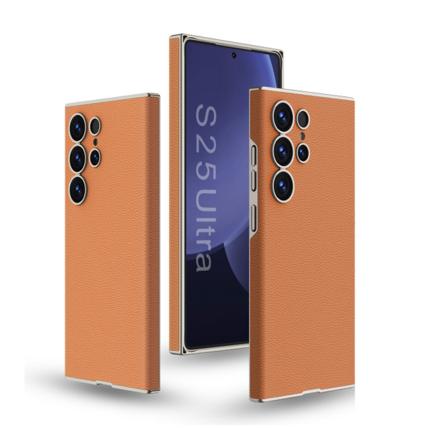 Samsung Galaxy S25 Ultra 5G GKK Skin-feeling Leather Curved Phone Case - Orange Samsung Galaxy S25 Ultra 5G GKK Skin-feeling Leather Curved Phone Case - Orange
