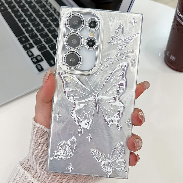 Galaxy S25 256GB　butterfly effect Samsung Galaxy S25 Ultra 5G Plating Texture Butterfly TPU Phone