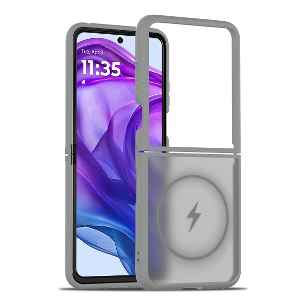 Motorola Razr+ 2025 Skin Feel TPU Hybrid PC MagSafe Phone Case - Dark Grey