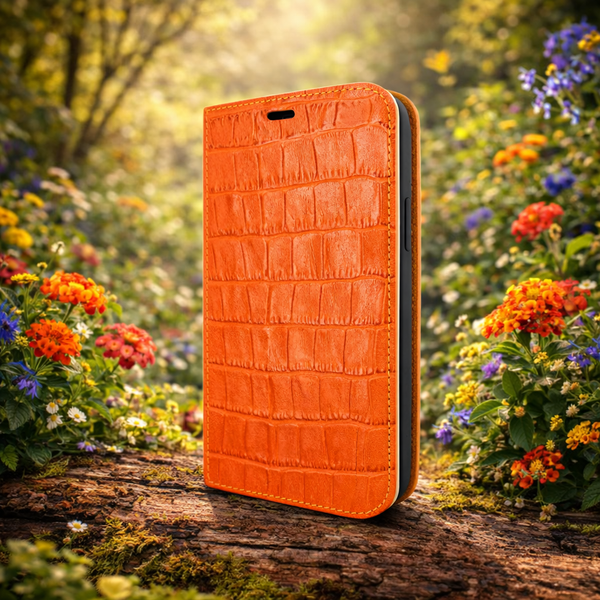 Piel Frama 539 Orange Crocodile FramaSlim Book Style Leather Case