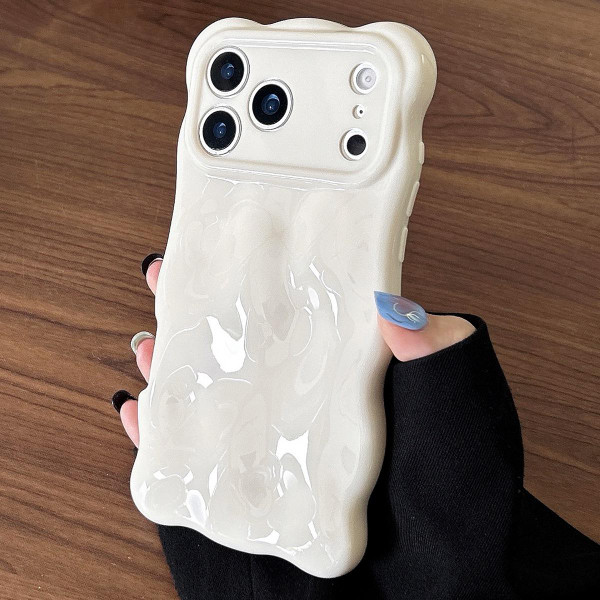 iPhone 17 Pro Max Cloud-Style TPU Shockroof Phone Case - Milky White